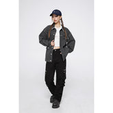 Unisex Jacket Vintage Denim Jacket for Men and Women Couple Loose Cardigan Coat
